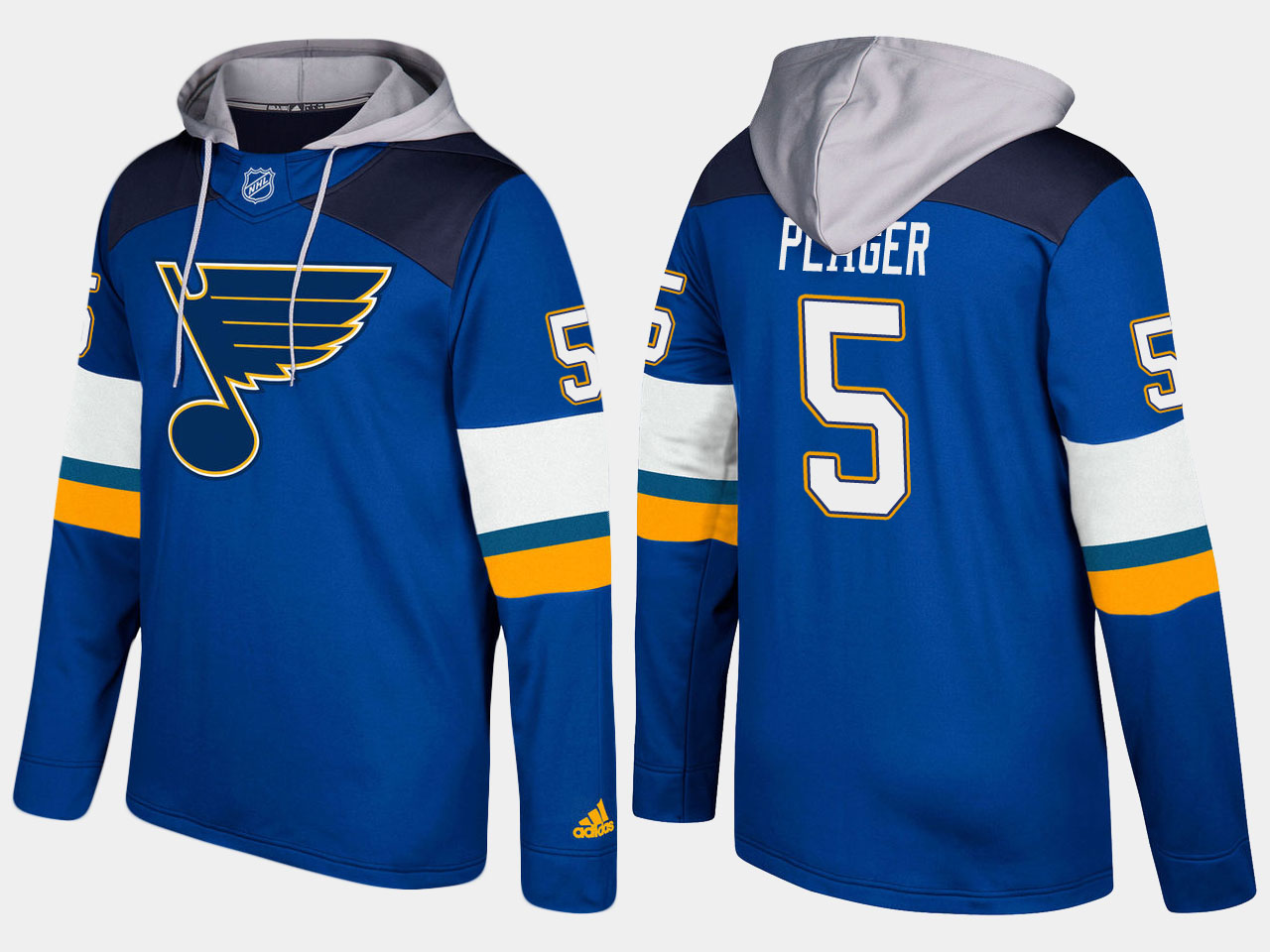 Men NHL St.Louis blues retired 5 bob plager blue hoodie